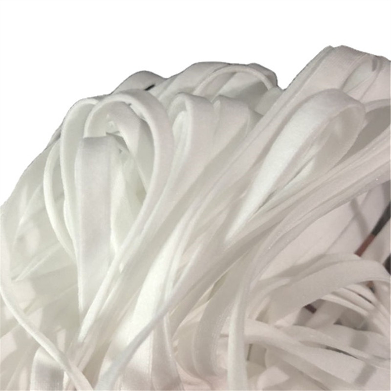 Factory white 3mm flat elastic earloop